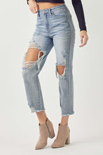 Load image into Gallery viewer, Liz Distressed Light Straight Denim
