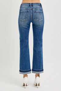 Sam Cuffed Mid Rise Straight Denim