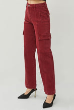 Load image into Gallery viewer, Risen Cranberry Cargo Pants
