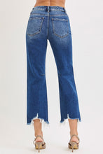 Load image into Gallery viewer, Risen Zoey Dark Crop Distressed Hem Denim
