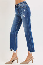 Load image into Gallery viewer, Risen Zoey Dark Crop Distressed Hem Denim
