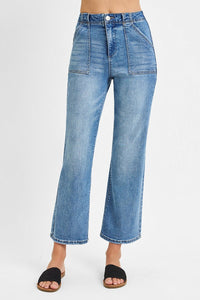Claire Ankle Patch Crop Flare Denim