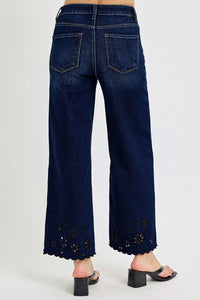 Annie Eyelet Wide Leg Denim