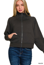 Load image into Gallery viewer, Black ZIp Scuba Jacket
