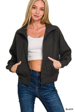 Load image into Gallery viewer, Black ZIp Scuba Jacket
