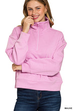 Load image into Gallery viewer, Mauve 1/2 Zip Scuba Pullover
