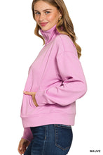 Load image into Gallery viewer, Mauve 1/2 Zip Scuba Pullover
