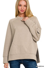 Load image into Gallery viewer, Zenana Heather Mocha Scuba Slit Pullover
