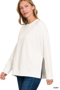 Ivory Scuba Slit Sweatshirt