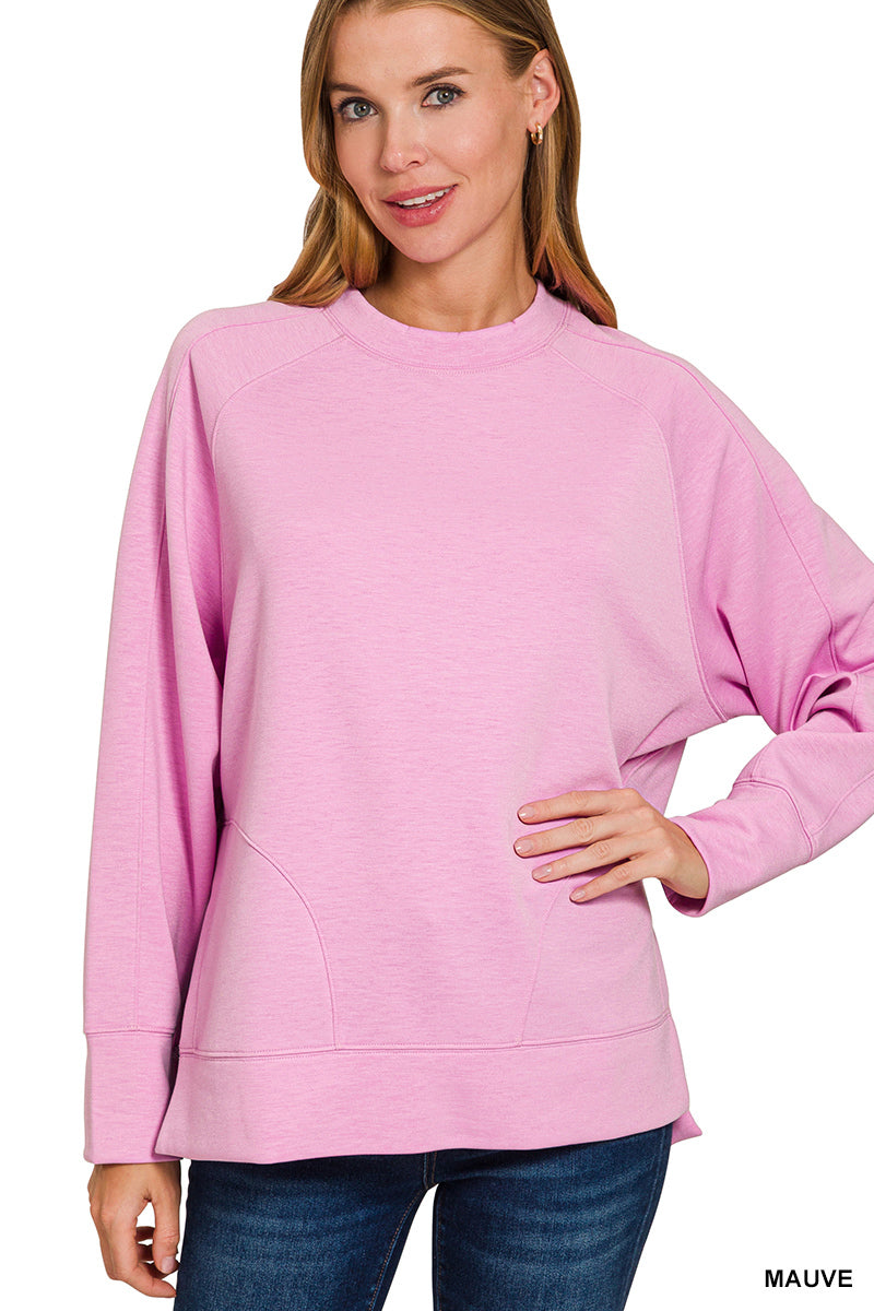 Mauve Scuba Slit Sweatshirt