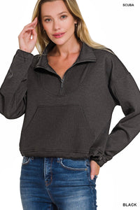 Black Scuba 1/2 Zip Pullover