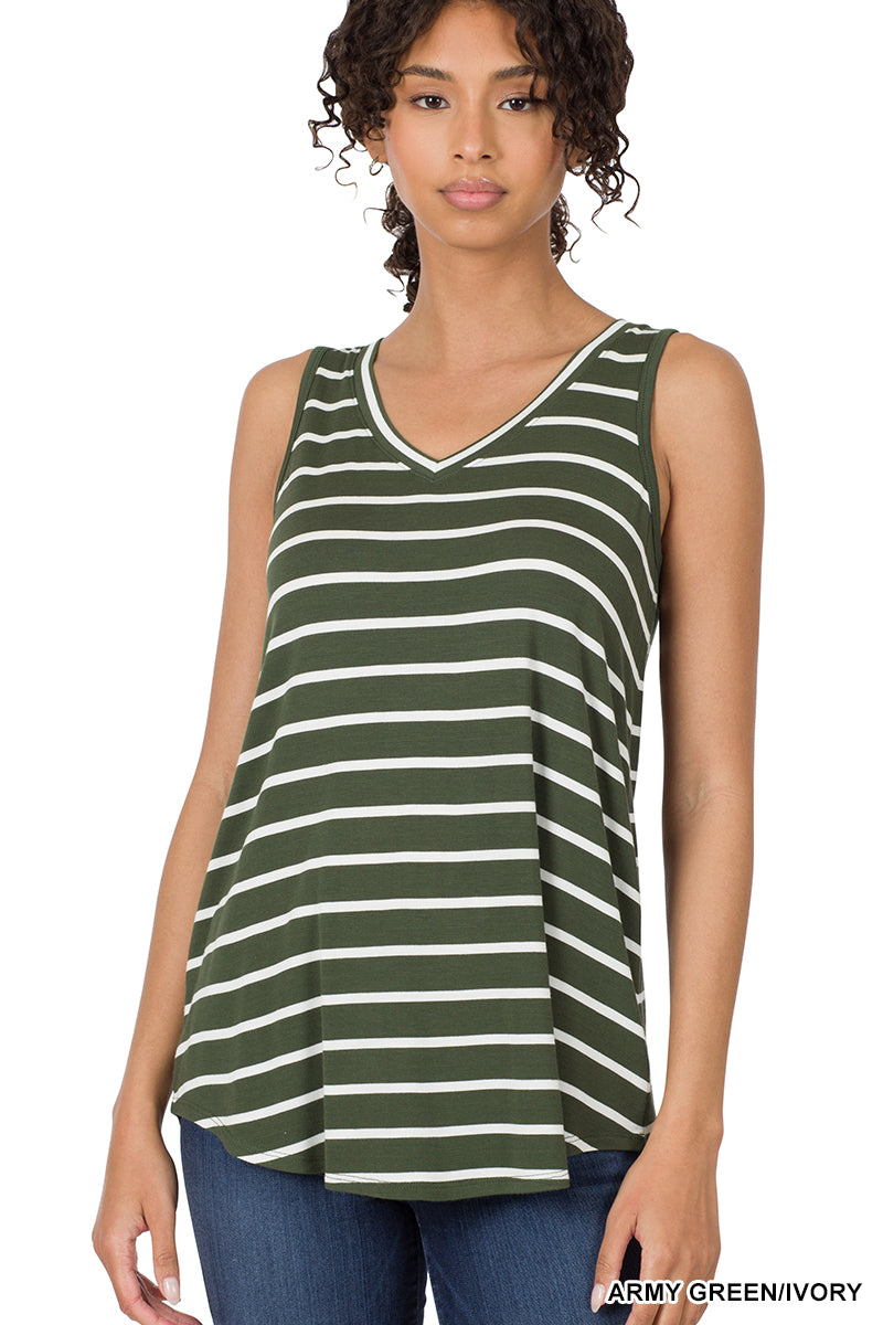 Olive Striped Tank