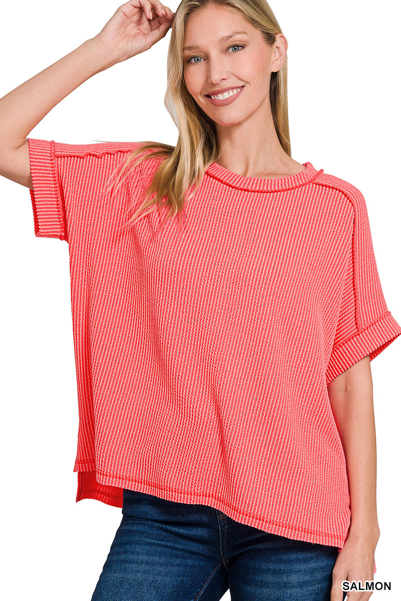 Salmon Textured Top