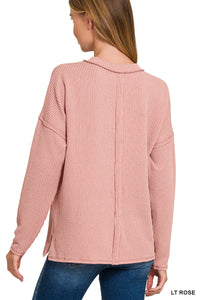 Rose Textured Pocket Top