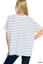 Load image into Gallery viewer, Zenana Denim Stripe Boxy Tee
