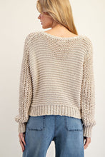 Load image into Gallery viewer, Oatmeal Crochet Sweater
