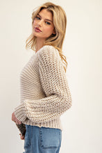 Load image into Gallery viewer, Oatmeal Crochet Sweater
