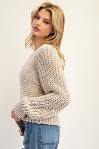 Oatmeal Crochet Sweater