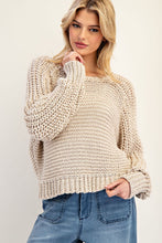 Load image into Gallery viewer, Oatmeal Crochet Sweater
