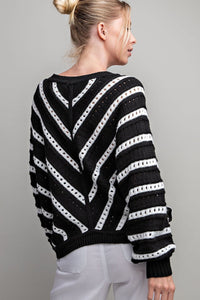 B+W Crochet Sweater