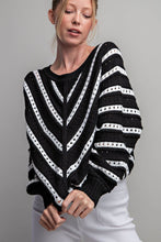 Load image into Gallery viewer, B+W Crochet Sweater
