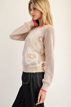 Load image into Gallery viewer, Oat Floral Open Knit Sweater
