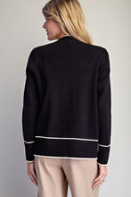 Load image into Gallery viewer, Black + White Trim Cardigan

