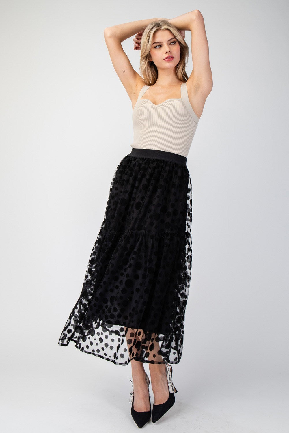 Polka Dot Maxi Skirt