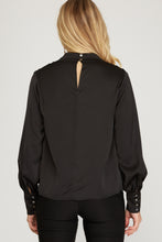 Load image into Gallery viewer, Black Satin Cowl Neck Top
