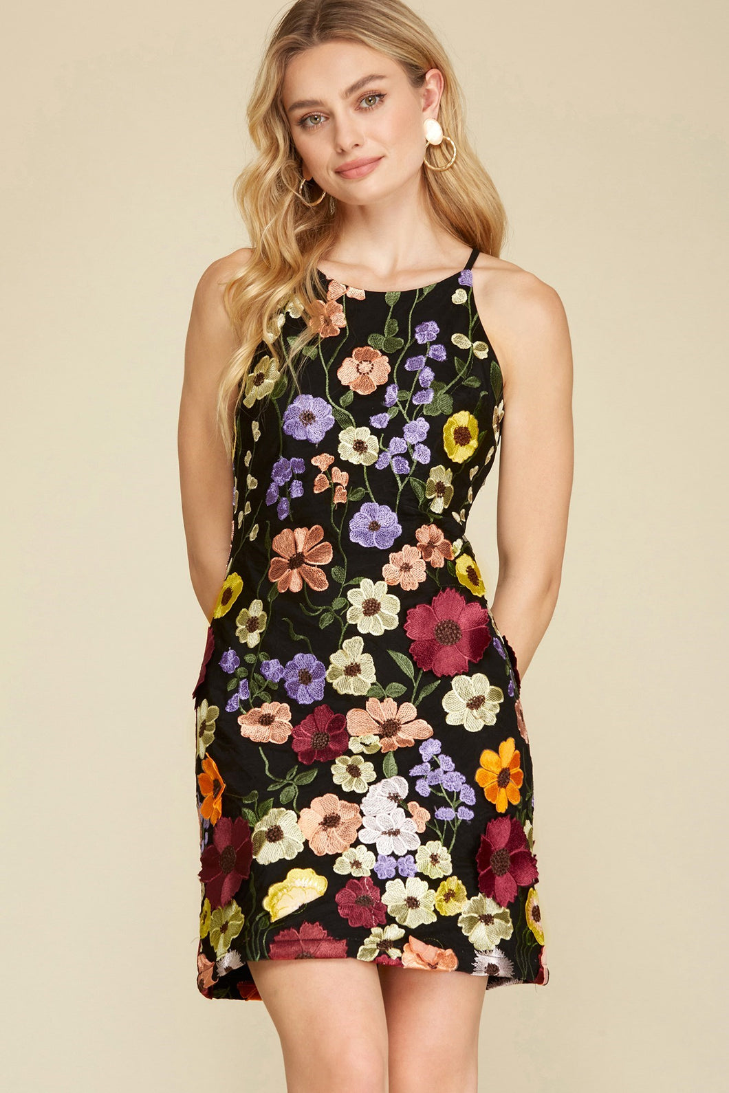 Embroidered Floral Dress