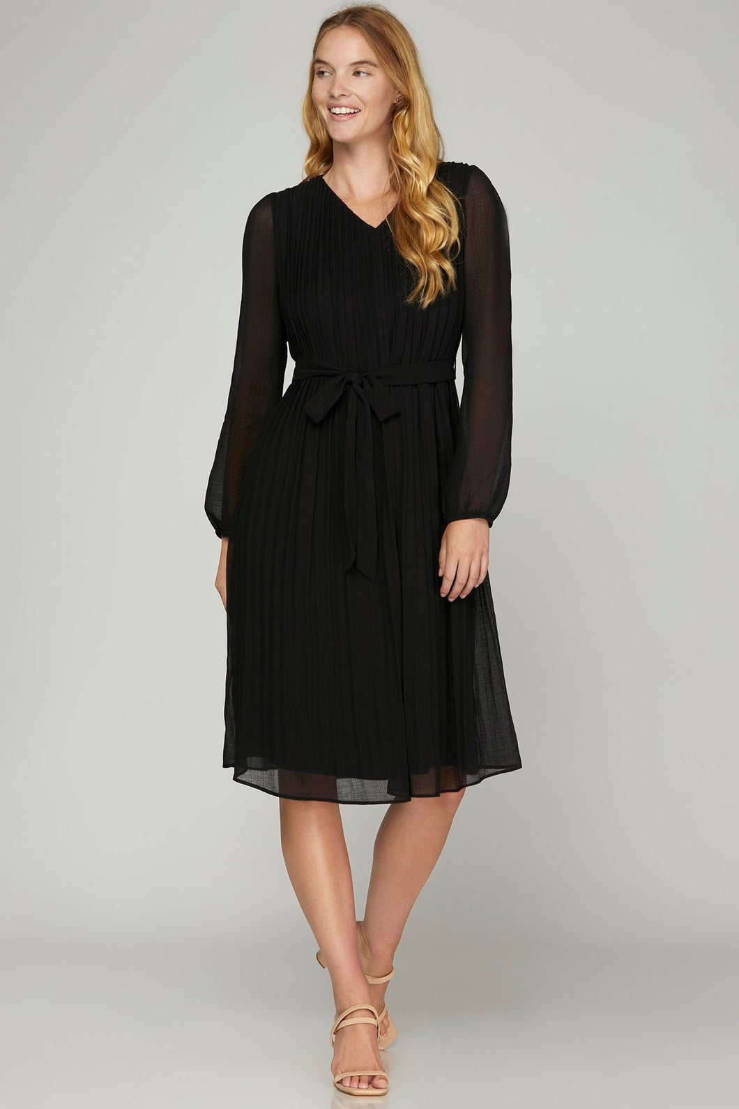 Black Pleated Dress