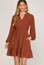 Load image into Gallery viewer, Cinnamon Smocked Waist Dress
