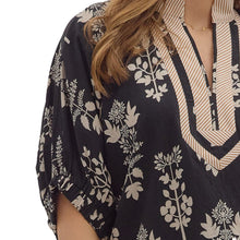 Load image into Gallery viewer, Entro Black + Tan Floral Top
