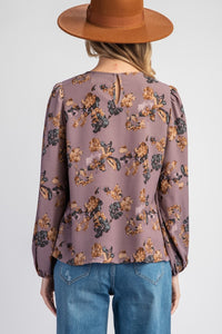 Plum Floral Top