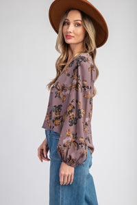 Plum Floral Top