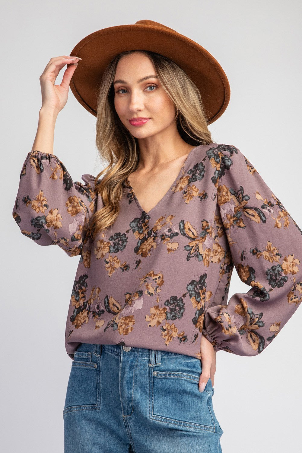 Plum Floral Top