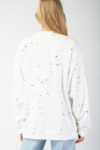 Bow Paint Splatter Sweatshirt