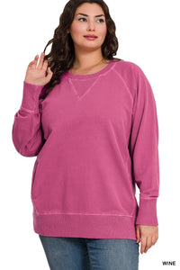 Wine Washed Pullover - Plus