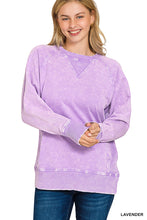 Load image into Gallery viewer, Lavender Washed Pullover
