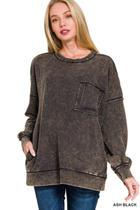 Ash Black Oversized Pullover