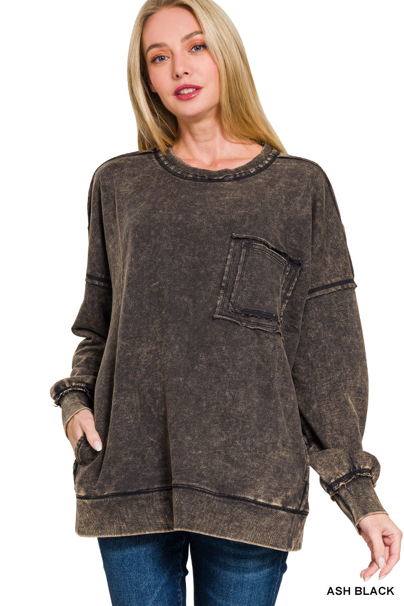 Ash Black Oversized Pullover