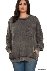 Ash Black Oversized Pullover - Plus