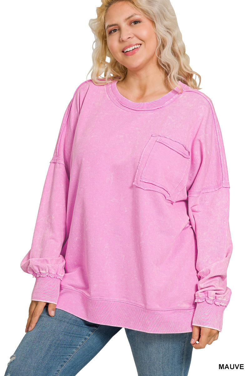 Mauve Pocket Sweatshirt - Plus