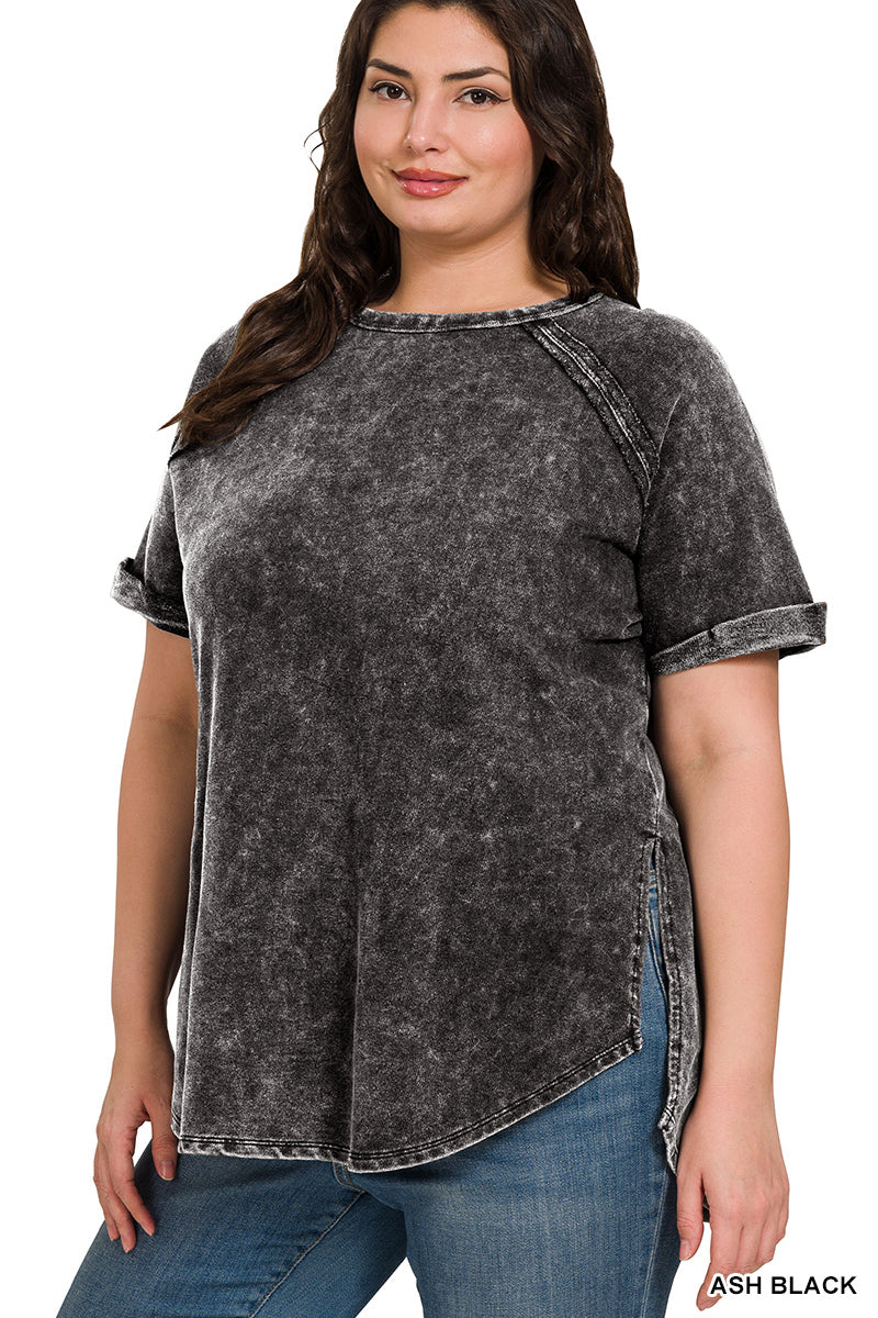 Black Washed Tee - Plus