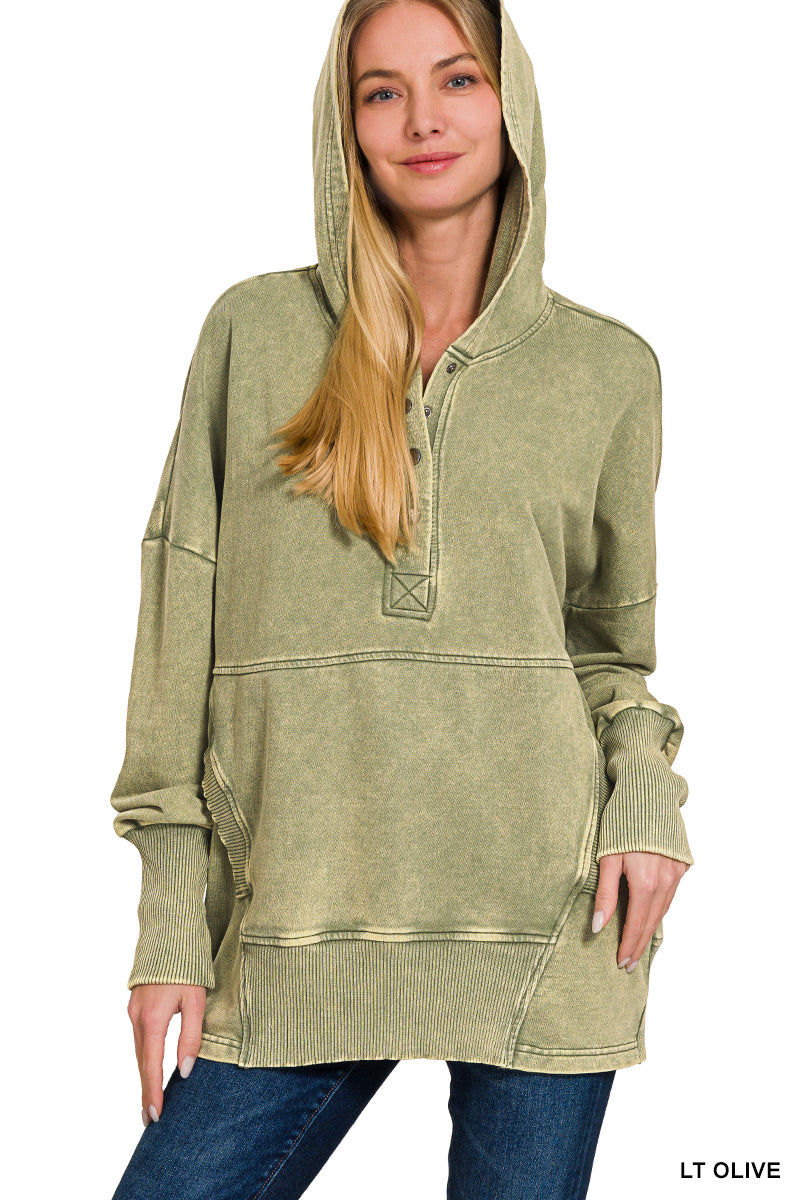 Light Olive Washed Hoodie