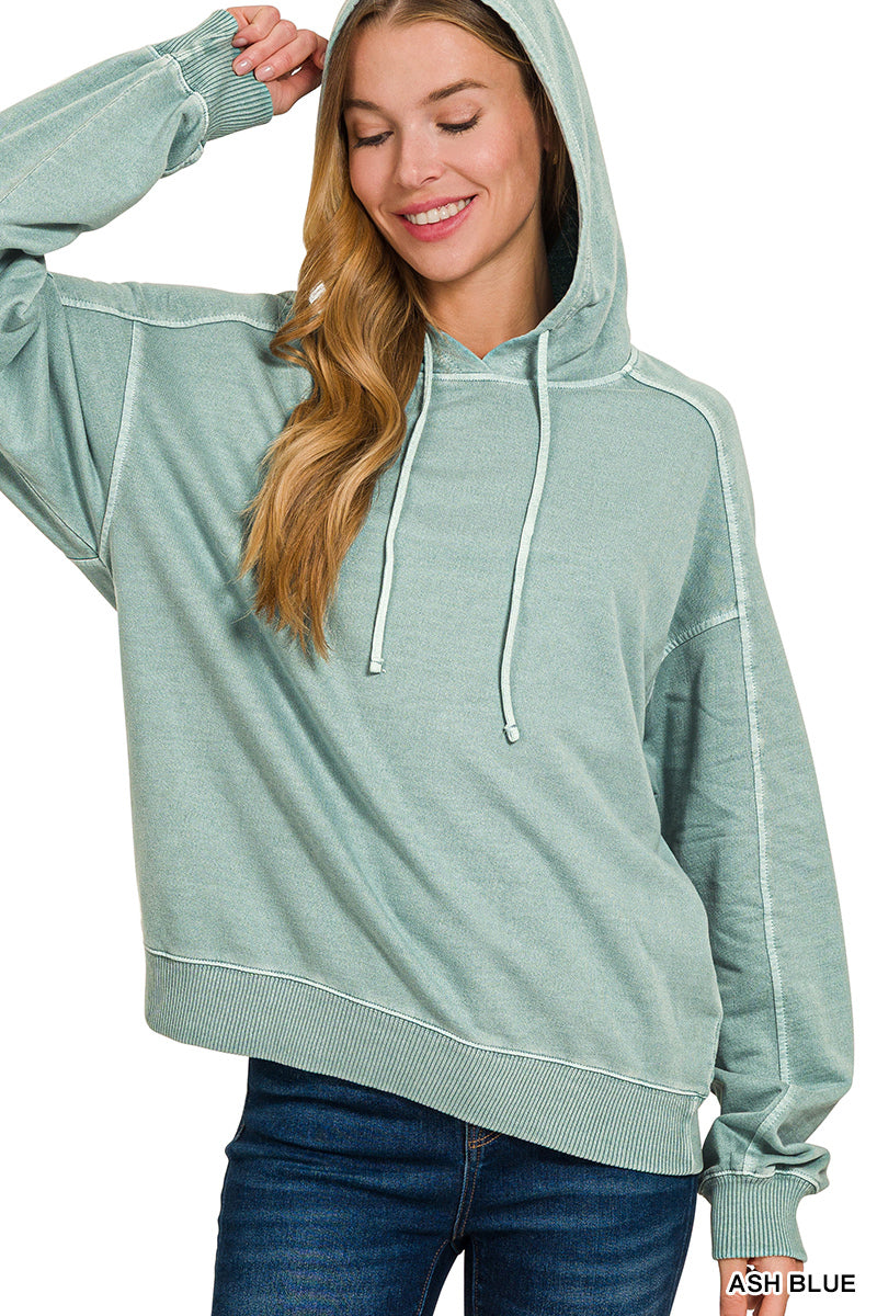 Ash Blue Washed Hoodie