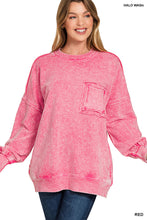 Load image into Gallery viewer, Zenana Red Washed Pocket Pullover
