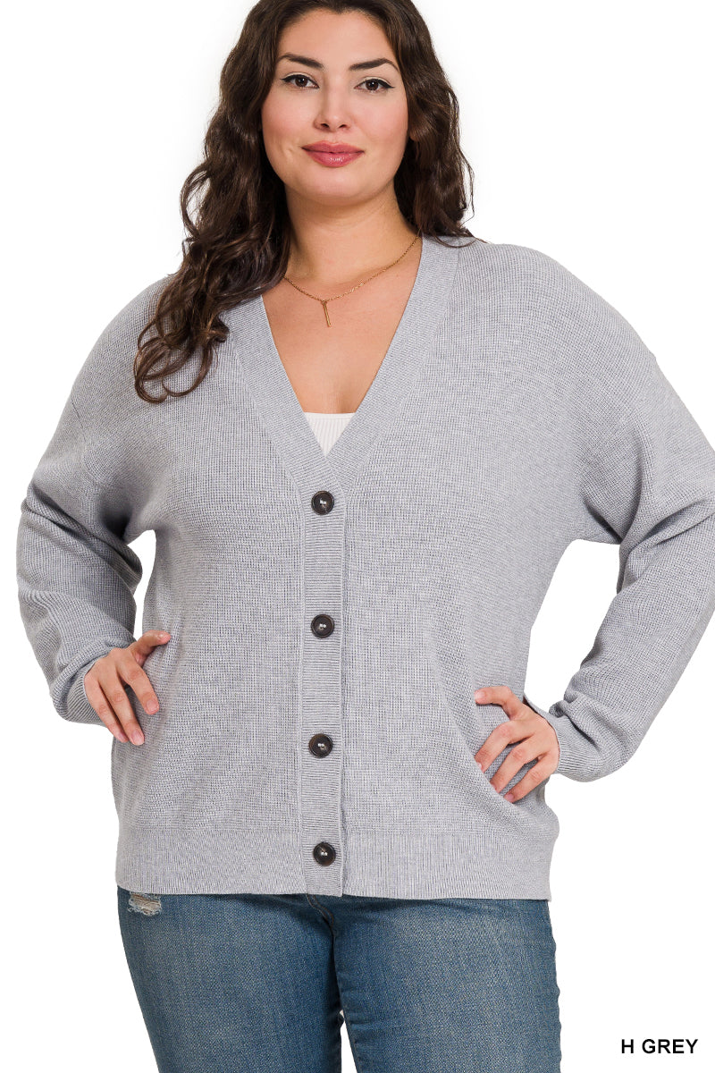 Grey Cardigan - Plus