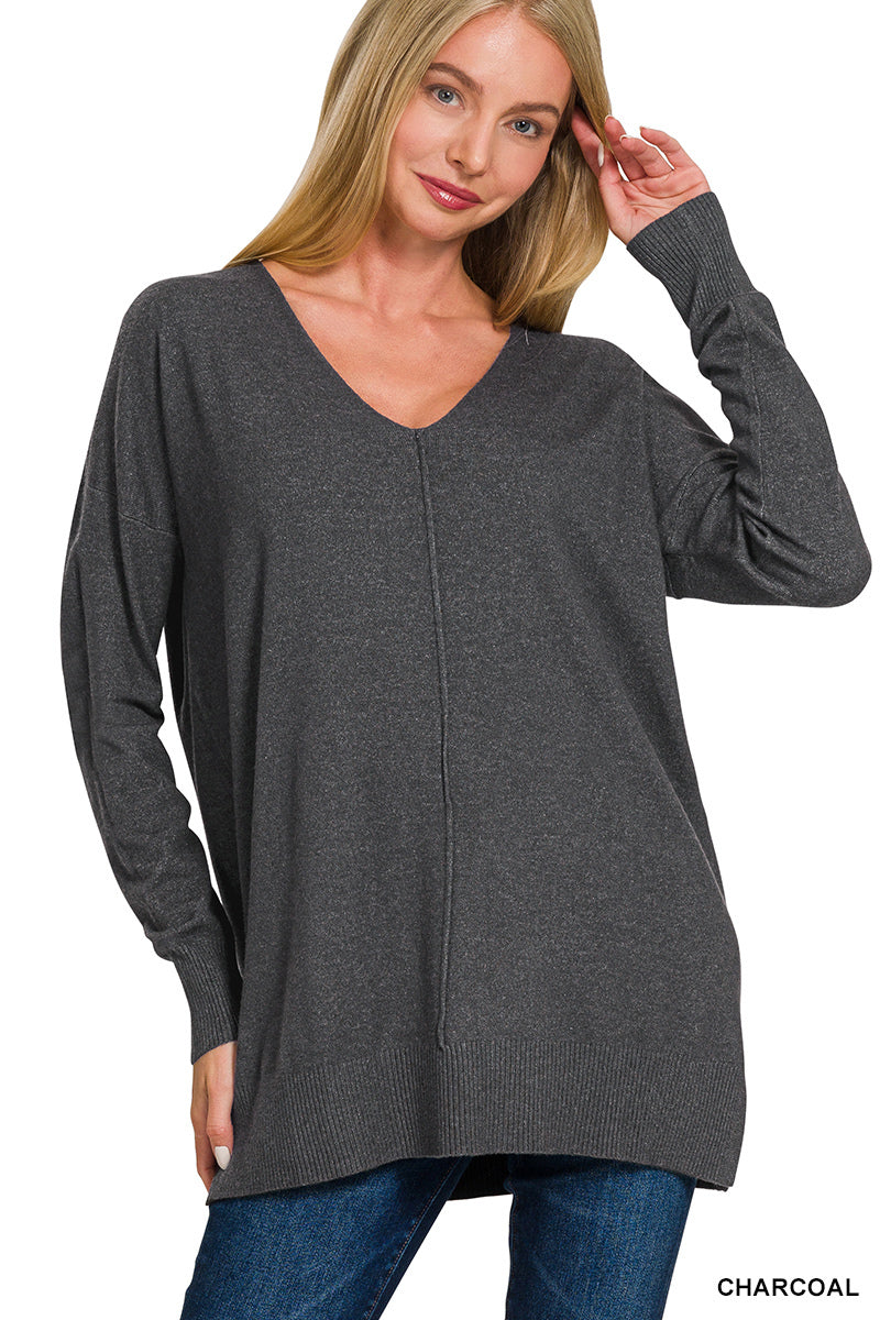 Charcoal Front Seam Sweater