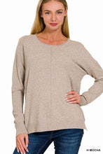 Load image into Gallery viewer, Heather Mocha Seamed Sweater
